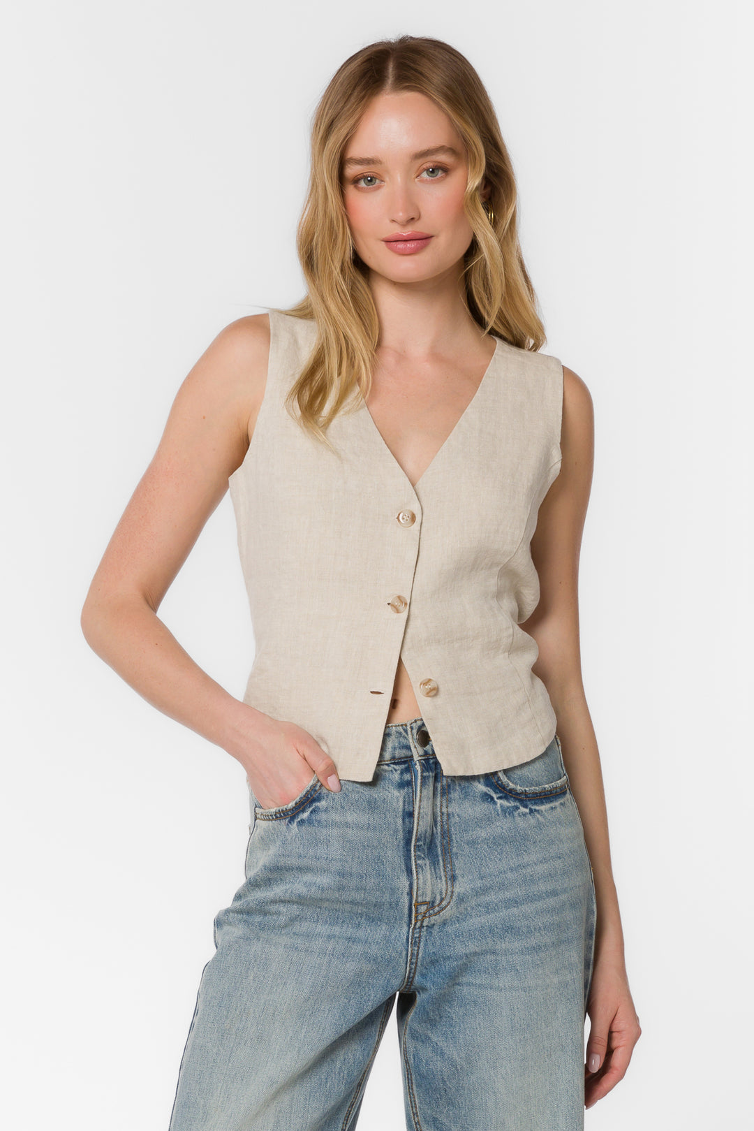 Dellis Ivory Vest - Jackets & Outerwear - Velvet Heart Clothing